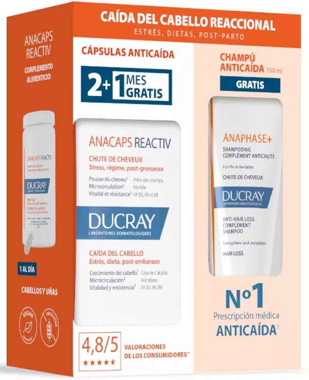 Ducray Anacaps Reactiv 90 Cápsulas + Anaphase Champú 100 ml