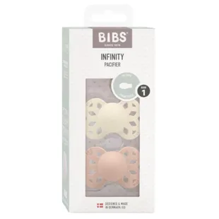 Bibs Chupetes Infinity Simétrica Ivory/Blush 0-6m 2 uds