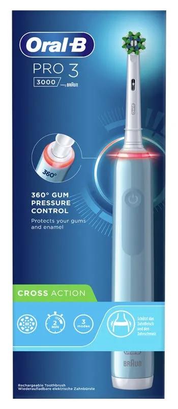 Oral-B Pro 3 Blue Cross Action Spazzolino Elettrico + 1 Testina