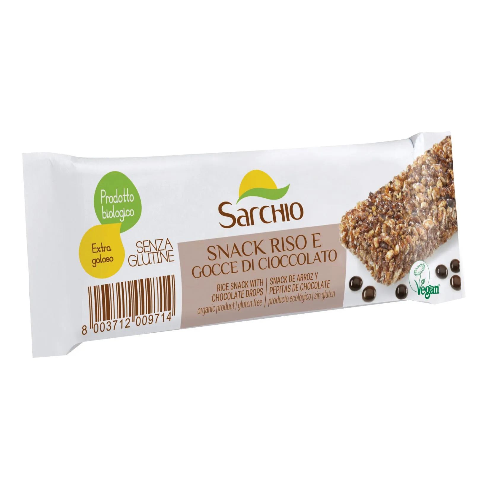 Sarchio Snack Riso E Gocce di Cioccolato Senza Glutine 80 g