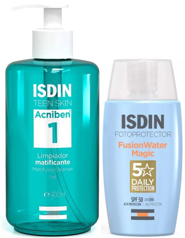 Isdin Detergente + Protezione Solare per Pelli Acneiche