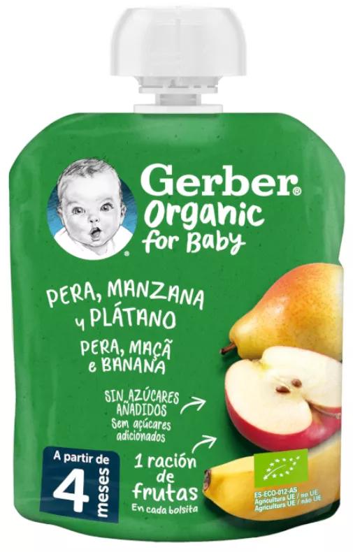Gerber Pouch Orgánico Pera, Manzana, Plátano 90 gr
