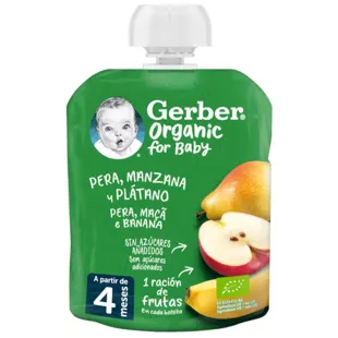 Gerber Zakje Biologische Peer, Appel, Banaan 90gr