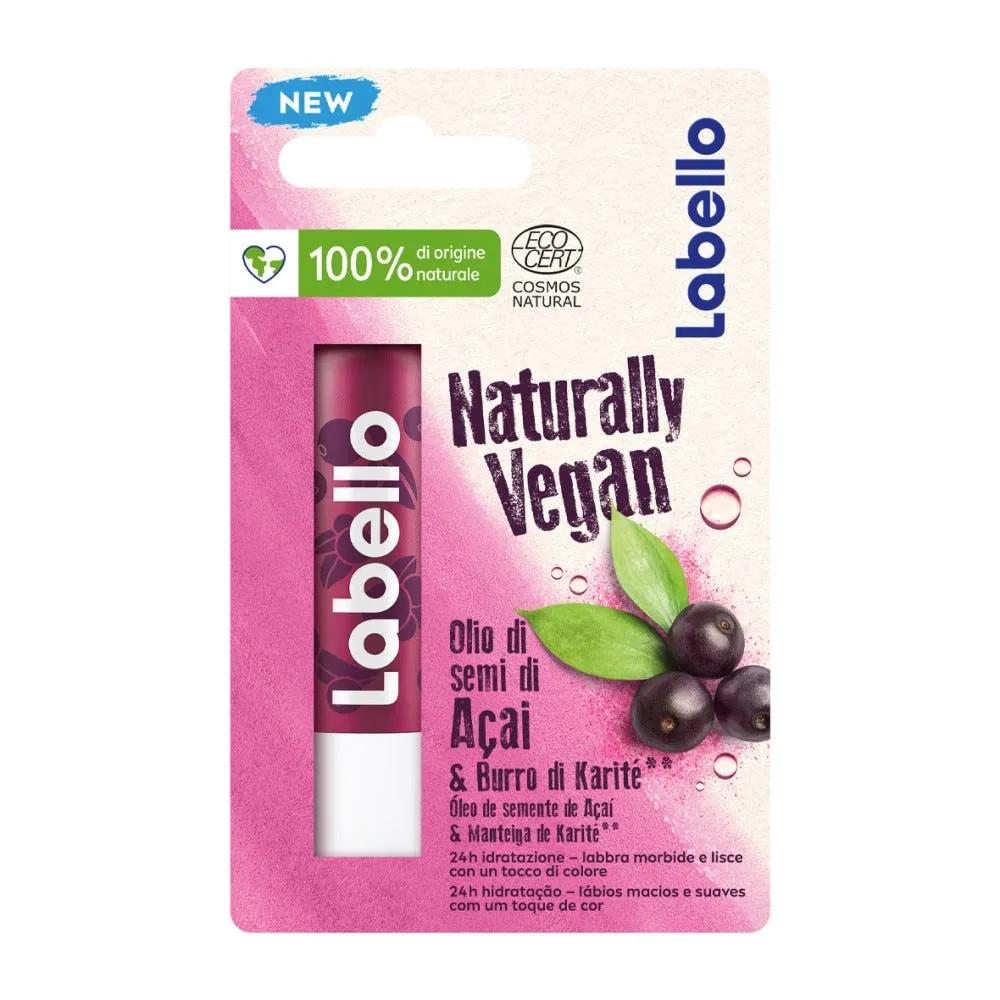 Labello Naturally Vegan Acai Labbra All'Olio Di Semi Di Acai e Burro Di Karite 5.2 ml