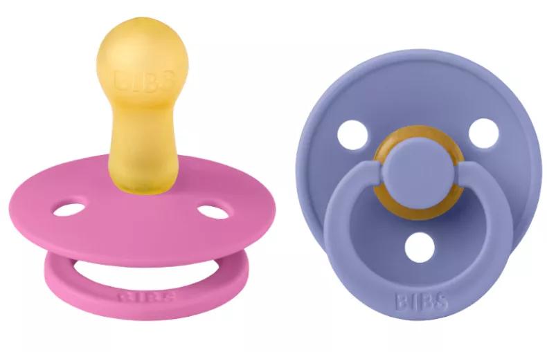 Bibs Pacifiers Color Round Bubblegum/Peri 6-12m 2 units