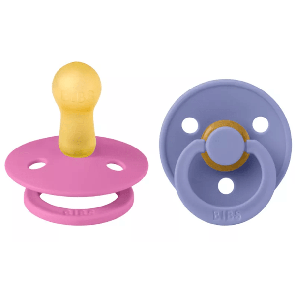 Bibs Pacifiers Color Round Bubblegum/Peri 6-12m 2 units