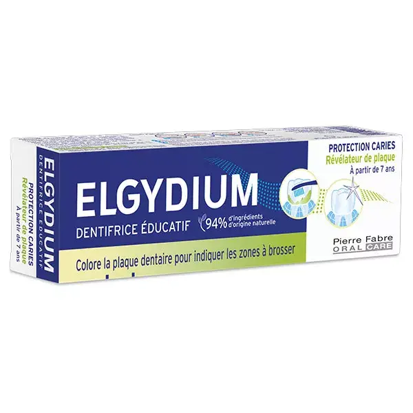 Elgydium Dentifrice Éducatif Protezione Carie Rivelatore Placche Bambini dai 7 anni 50ml