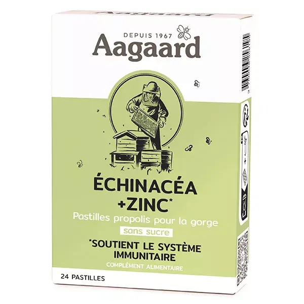 Aagaard Propolentum Echinacea et Zinc 24 pastilles