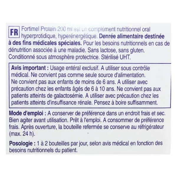 Nutricia Fortimel Protein 200ml Arôme Vanille 4 x 200ml