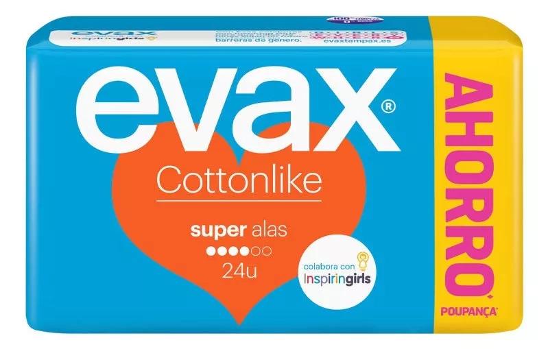 Evax Compressas Cottonlike Super Alas 24Uds + 3 Salvaslip