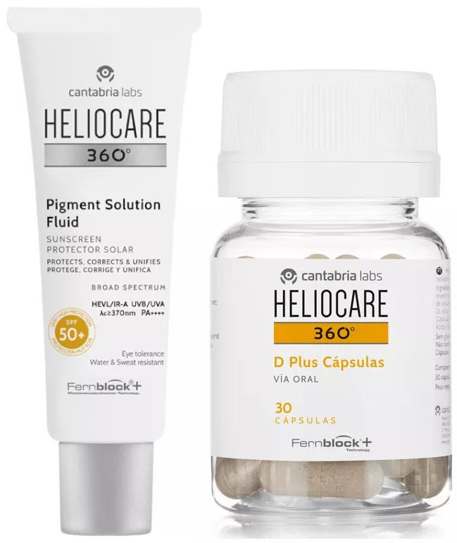 Heliocare 360 Soluzione fluida di pigmenti SPF50+ 50 ml + Heliocare 360 D Plus 30 Capsule