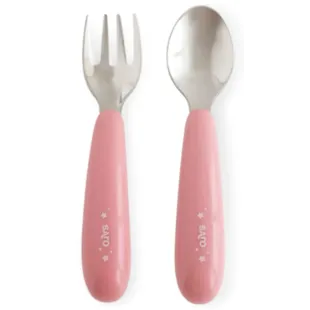 Saro Pink Steel Children&#39;s Cutlery