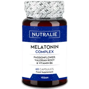 Nutralie Melatonina con Pasiflora + B6 y Raíz Valeriana 60 Cápsulas