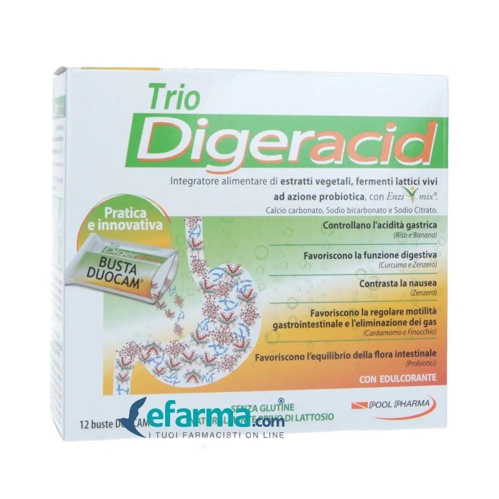 Trio Digeracid Integratore Bruciore e Acidità 12 Bustine