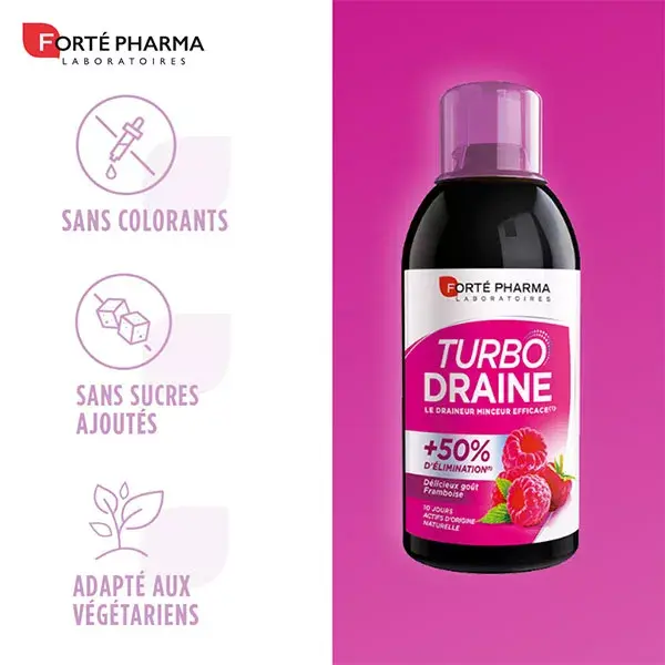 Forte Pharma TurboDraine Raspberry Slimming Drink 500ml