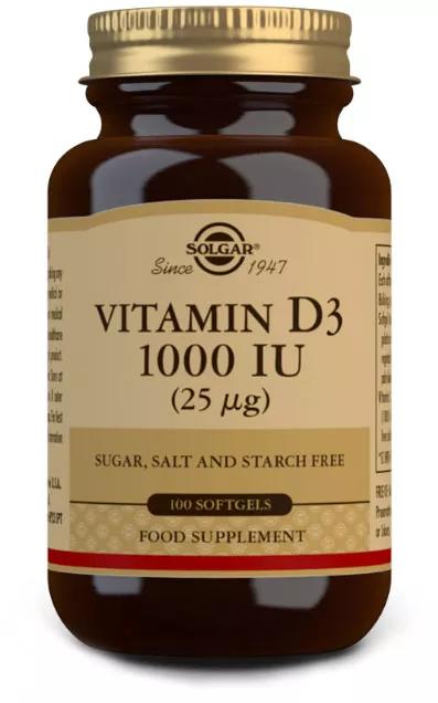 Solgar Vitamina D3 1000 UI 25mg 100 Cápsulas Moles