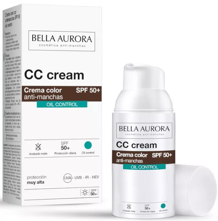 Bella Aurora CC Crème Anti-Vlekolie Controle SPF50+ 30 ml