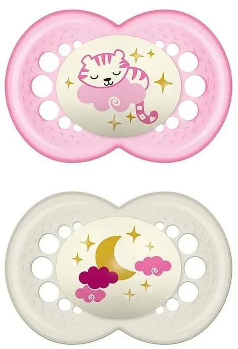 Silicone pacifiers MAM Night 6m roses 2ut