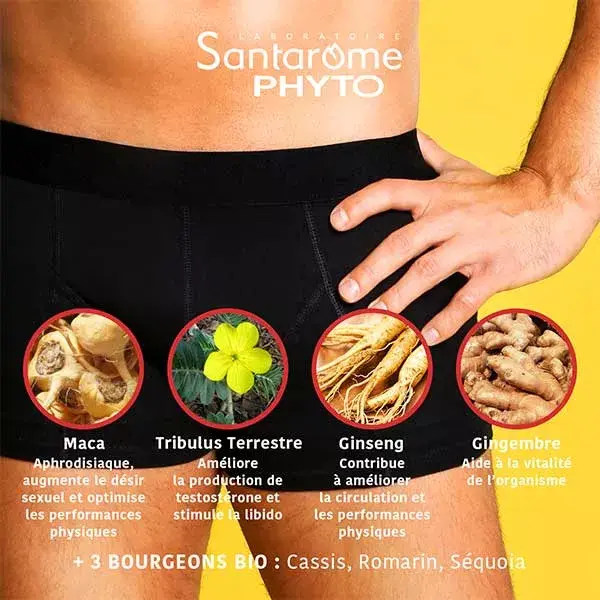 Santarome Bio Maca 1500 Tribulus Ginseng Gingembre Tonus Sexuel 20