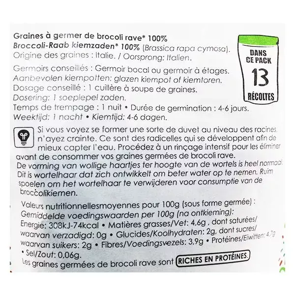 Germline Semillas para Germinar de Brócoli Bio 150g
