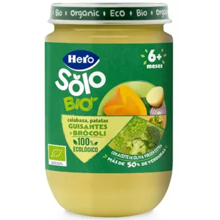 Hero Solo Bio Abóbora, Batata, Ervilha e Brócolos Pote +6m 190 gr
