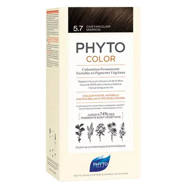 Phyto Color Coloración Permanente 5.7 Castaño Claro Marrón