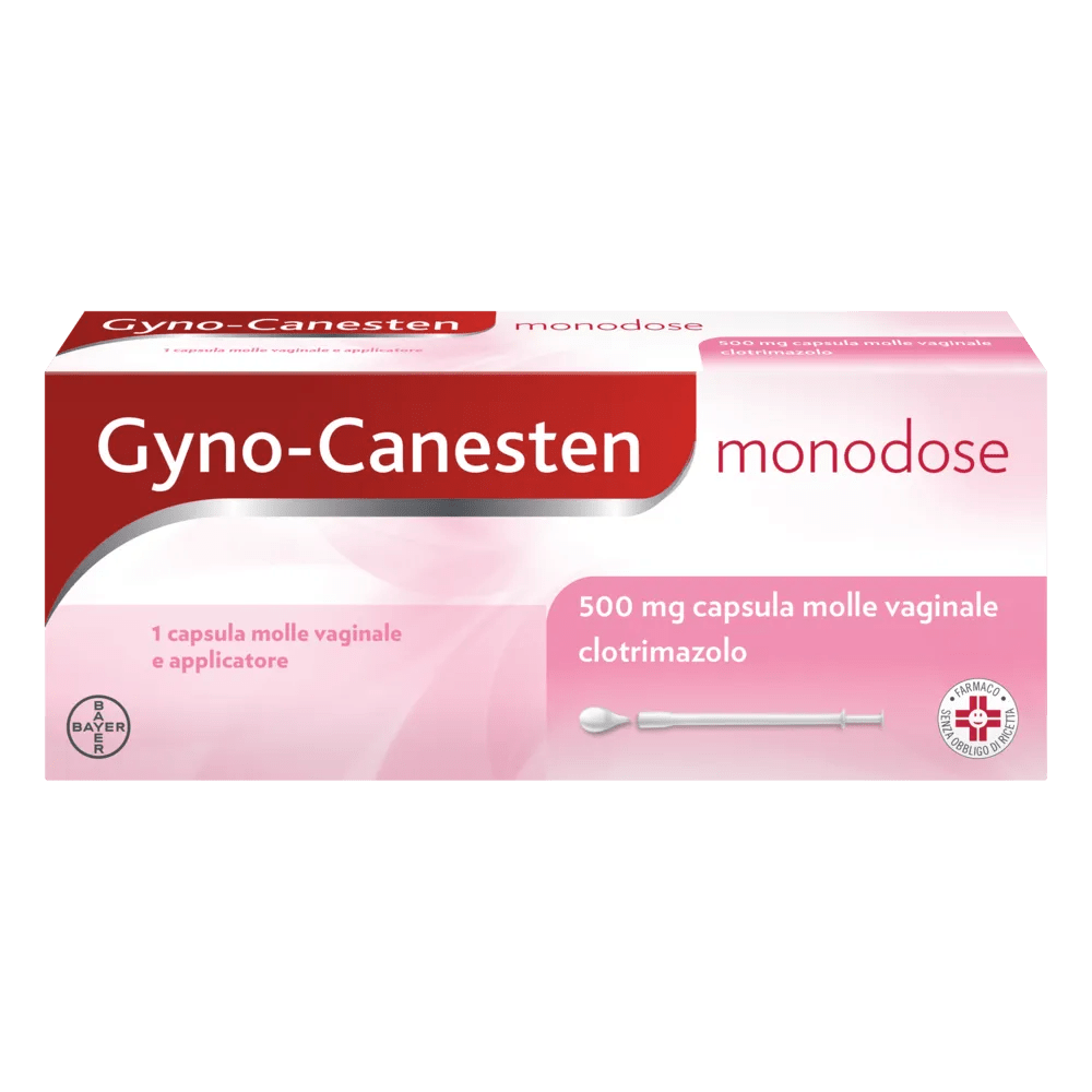 Gyno-Canesten Monodose Trattamento Sintomi Candida Contro Prurito, Bruciore Intimo e Perdite 1 Capsula Vaginale + Applicatore