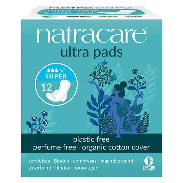 Natracare Super Cotton Ultra Pads x 12