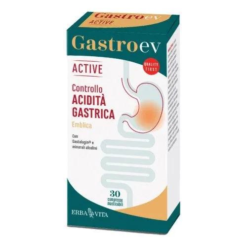 Erba Vita Gastro-Ev Active Contro il Bruciore Di Stomaco 30 Compresse