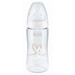 Nuk First Choice+ Biberon 0-6m Débit M Temperature Control Blanc Coeur 300ml