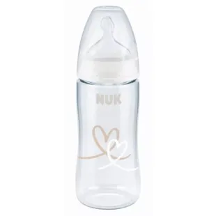 Nuk First Choice+ Biberon 0-6m Débit M Temperature Control Bianco Cuore300ml