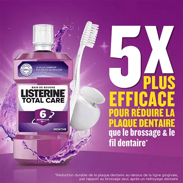 Listerine Dents & Gencives Bain de Bouche Quotidien Total Care 6 en 1 500ml