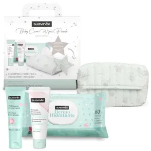 Suavinex Regalo Bebé Recién Nacido con Porta Toallitas de Tela Azul