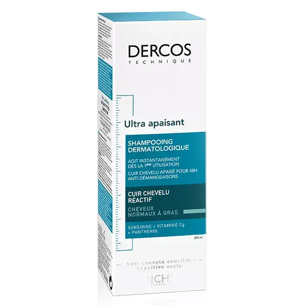 Vichy Dercos Shampoing Dermatologique Ultra Apaisant Cheveux Normaux à Gras 200ml