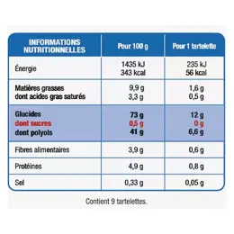 Karéléa Biscuits Sans Sucres Ajoutés Tartelettes Fraise Exquise 145g