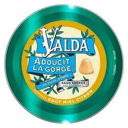 Valda Gommes Adoucit la gorge Sans Sucres Goût Miel Citron 140g