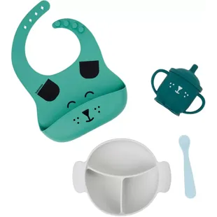 Babymoov Kit LEARNISY Plato + Cuchara + Babero + Taza Perro 15-24m