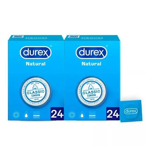 Durex Preservativos Natural Plus 2x24 unidades