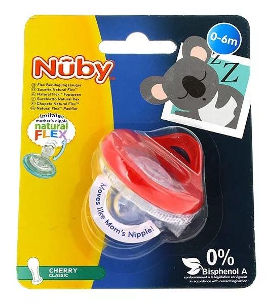 Nuby Chupete Natural Flex Cherry 0-6m Rojo