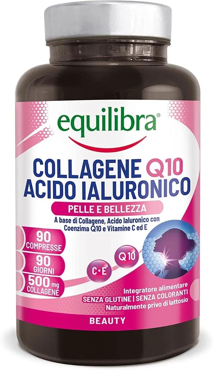 Equilibra Collagene Q10 Acido Ialuronico Integratore per il Benessere e Bellezza della Pelle 90 Compresse