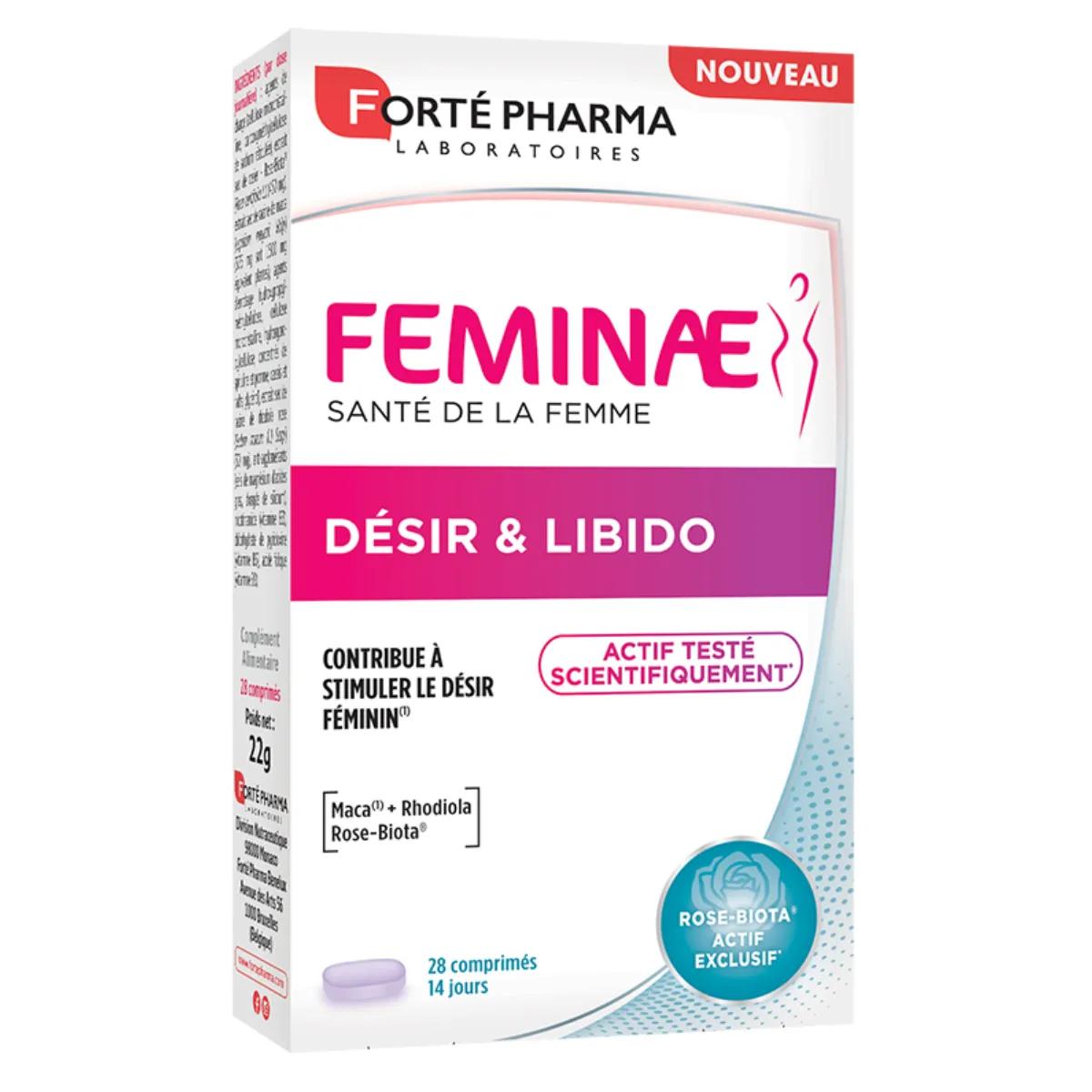 Forté Pharma Feminae Désir & Libido Femme Maca Rose Biota Rhodiola 28 comprimidos
