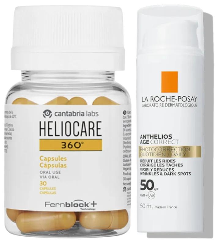 Heliocare 360 30 capsules + La Roche Posay Anthelios Age Correct SPF50 50 ml