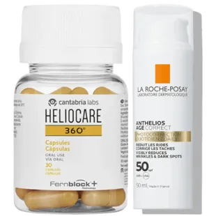 Heliocare 360 30 Capsules + La Roche Posay Anthelios Age Correct SPF50 50 ml