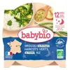 Babybio Repas Soir Assiette Brocoli Haricots Verts Riz +12m Bio 230g