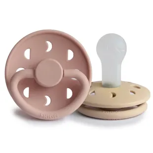 Frigg Moon Phase Pacifier Block Silicone Blush/Croissant +6m 2 units