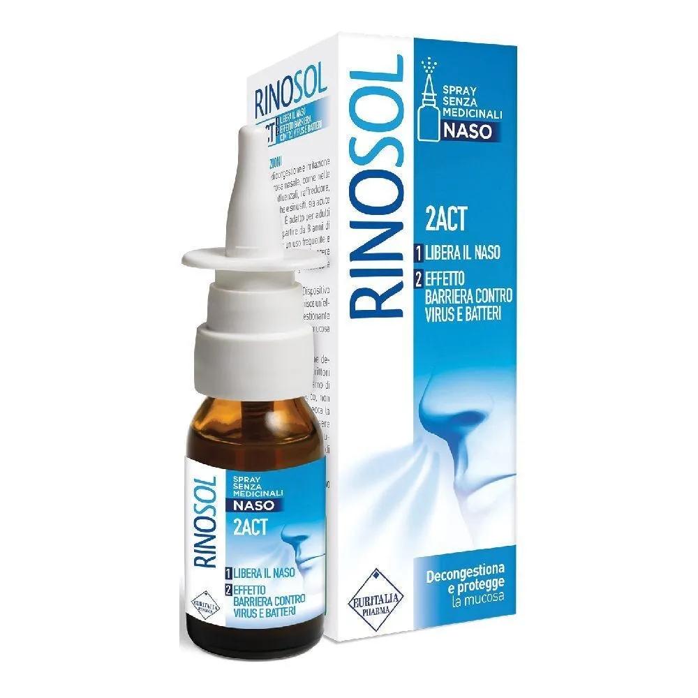 Rinosol 2ACT Spray Nasale per Congestione e Irritazione della Mucosa Nasale 15 ml