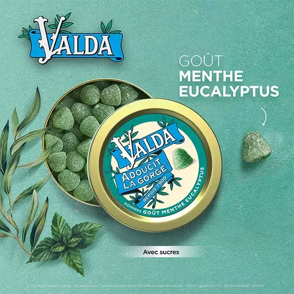 Valda gomas sabor menta/eucalipto 50g