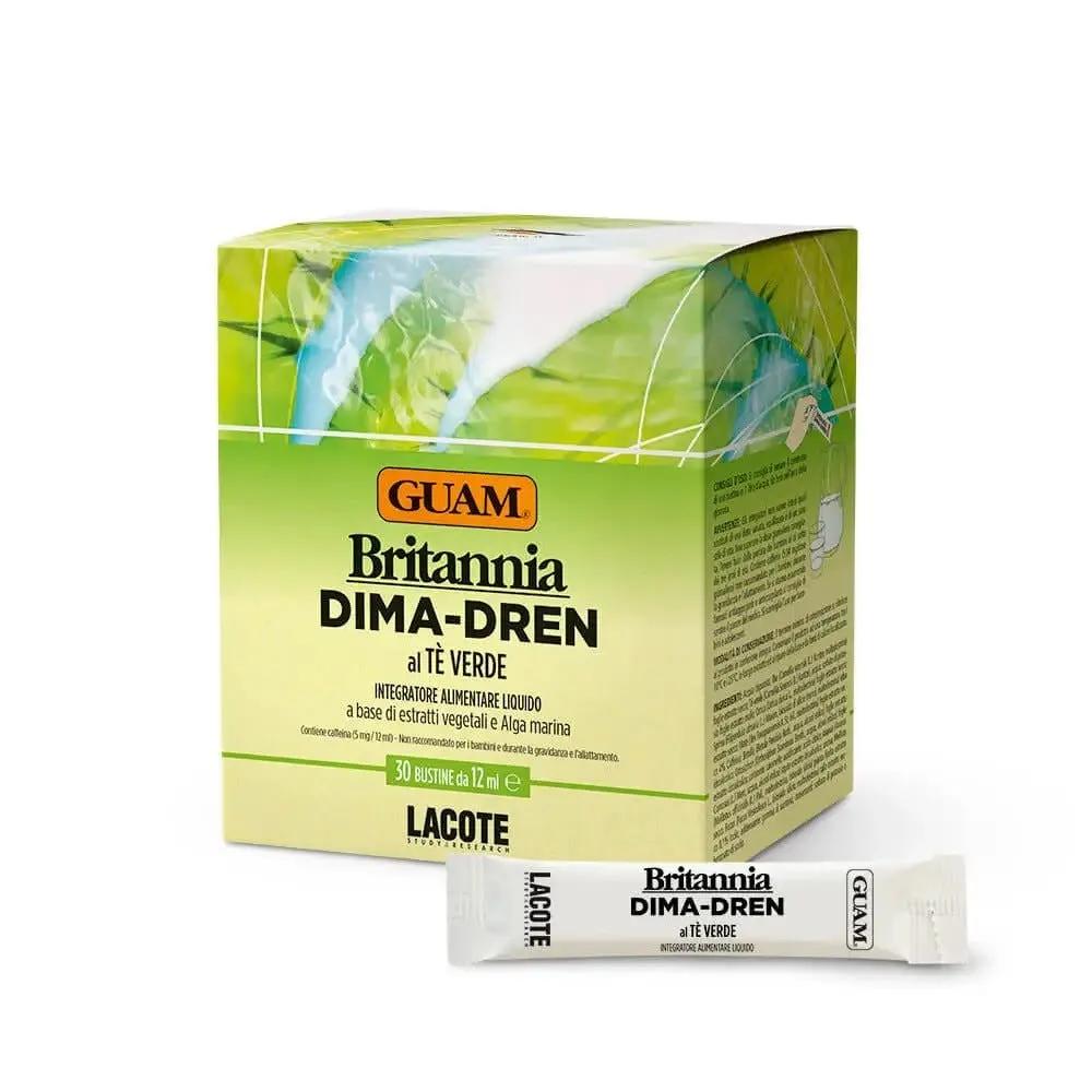 Guam Britannia Dima-Dren al Té Verde Integratore Drenante 30 Bustine Stick