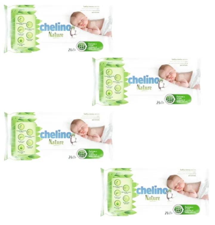 Lingettes pour bébé Chelino Nature 4x24 pièces