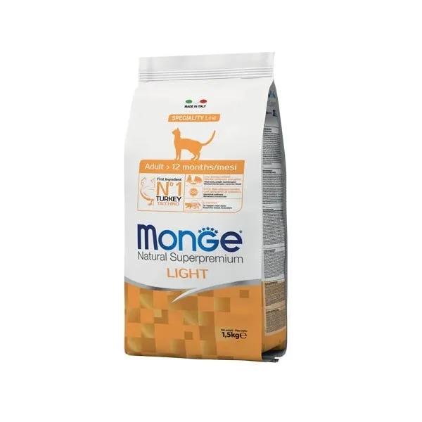 Monge Tacchino Light Cibo Secco Gatti Adulti Sacco 1,5 Kg